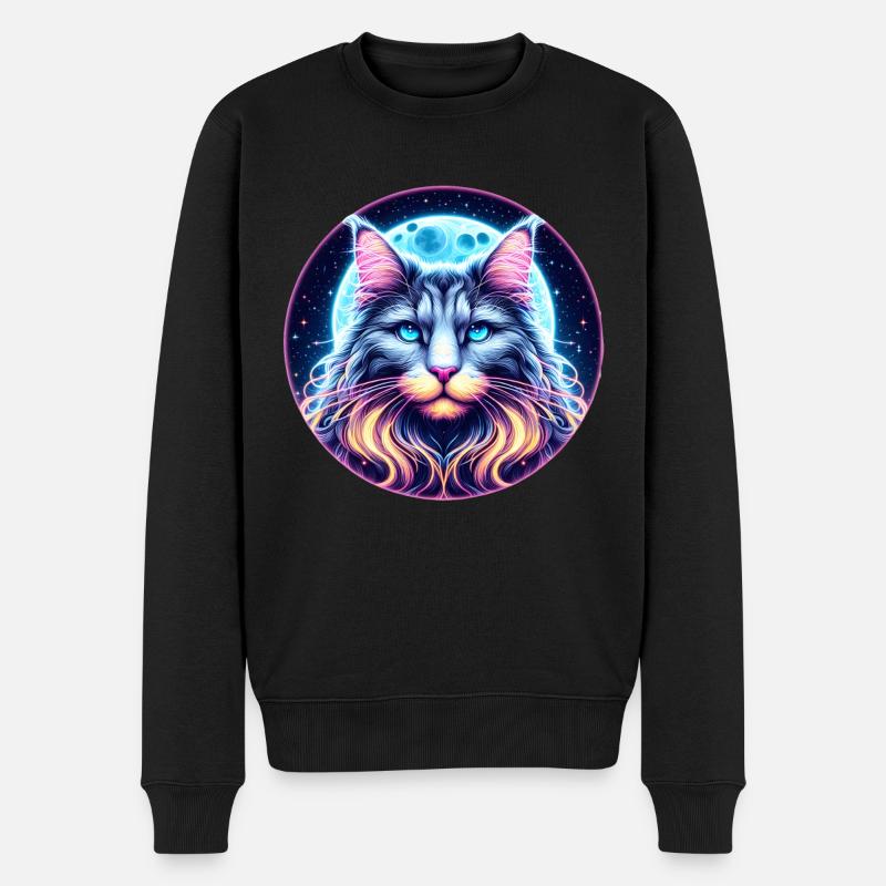 Chat Maine Coon - Pull Premium bio Homme - noir