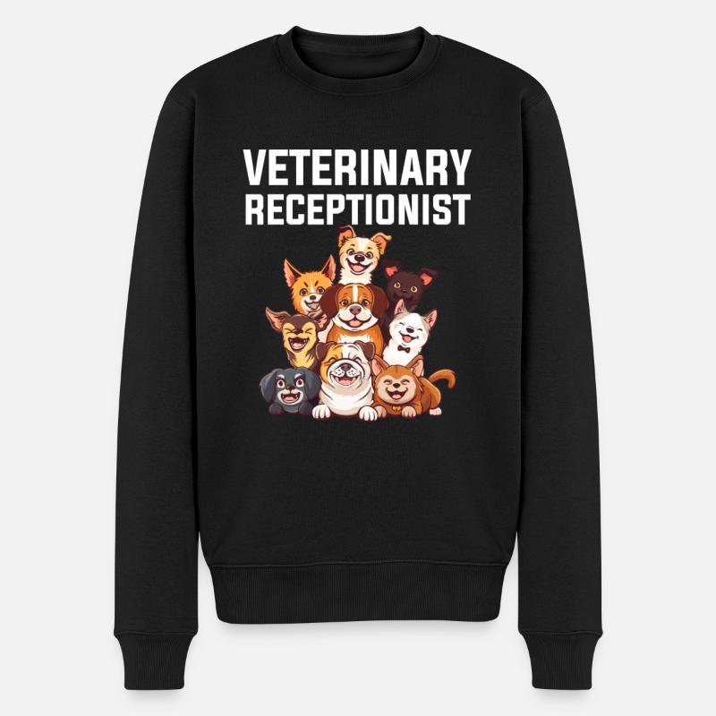 veterinary receptionist, veterinary - Männer Premium Bio Pullover - Schwarz