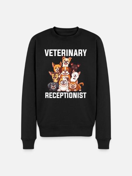 veterinary receptionist, veterinary - Männer Premium Bio Pullover - Schwarz