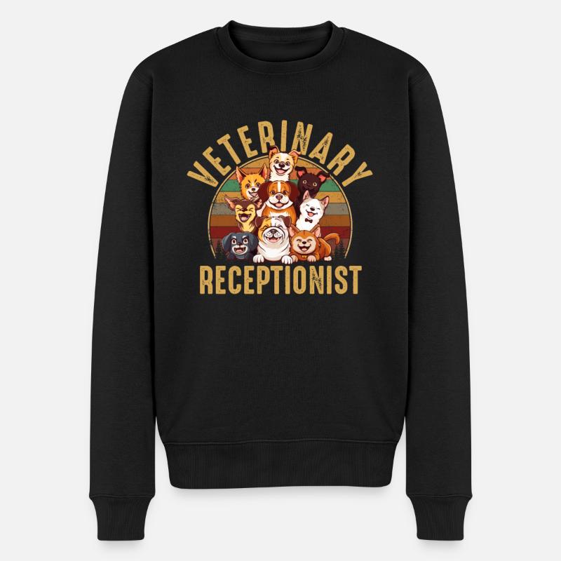 veterinary receptionist, veterinary - Männer Premium Bio Pullover - Schwarz