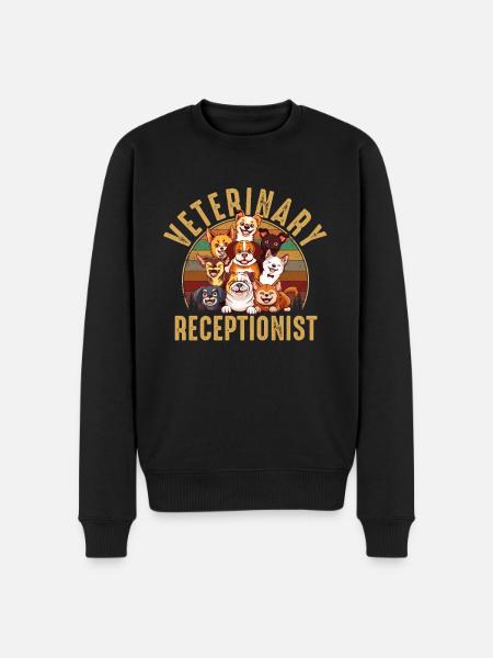 veterinary receptionist, veterinary - Männer Premium Bio Pullover - Schwarz