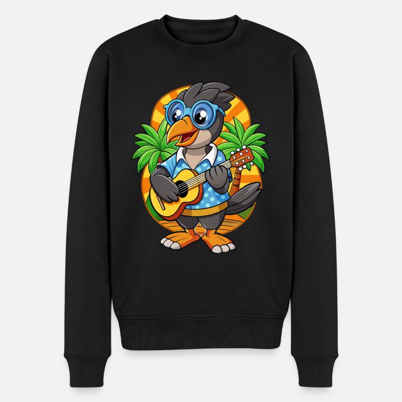 Lustige Elster Cartoon Sommer Strand Sonnenbrille - Männer Premium Bio Pullover - Schwarz