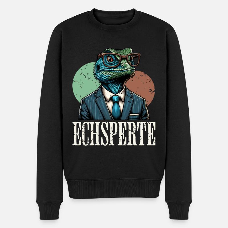 Echsperte - Männer Premium Bio Pullover - Schwarz