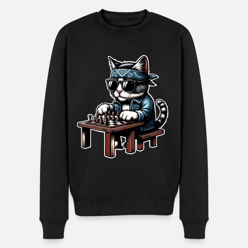 Chat d’échecs - Pull Premium bio Homme - noir