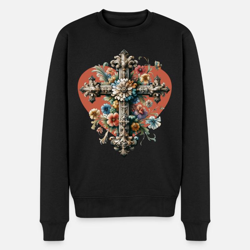 Croix Crucifix Halloween Croix Croix - Pull Premium bio Homme - noir