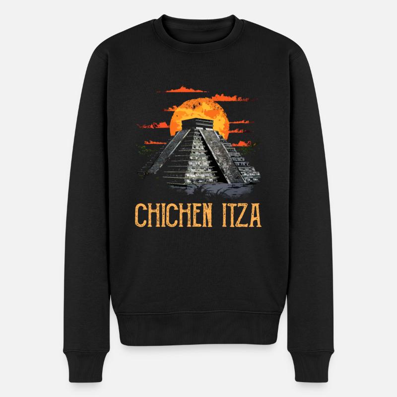 chichen itza mexico - Männer Premium Bio Pullover - Schwarz