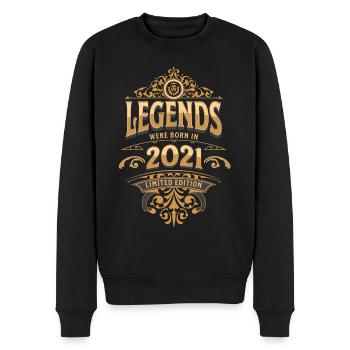 2021 Legende Geburtstag 2021 Geburtsjahr - Männer Premium Bio Pullover - Schwarz - Vorne - Nico (187cm)