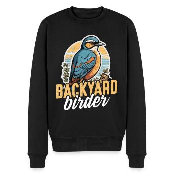 Birdwatching Backyard Birder Birding Ornithologist - Men's Premium Organic Jumper - black - Front - Nico (187cm)
