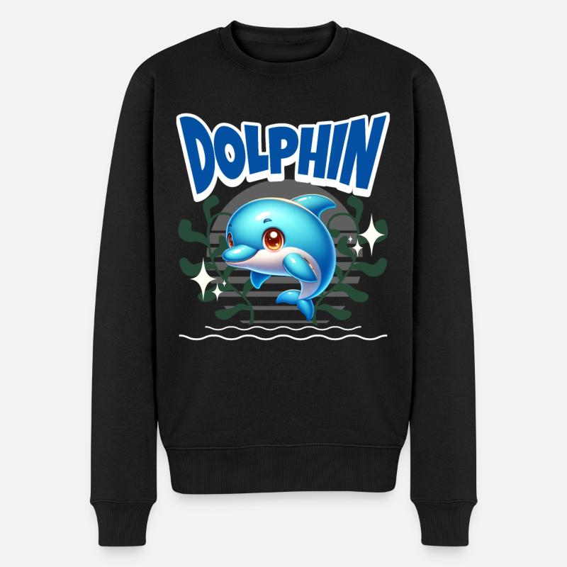 Delfin - Männer Premium Bio Pullover - Schwarz