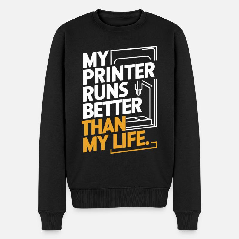 Ich Verwandle Koffein In 3D Prints 3D Drucker - Männer Premium Bio Pullover - Schwarz
