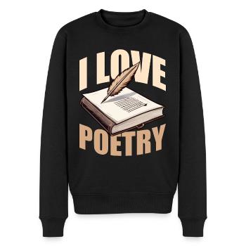 Poetry Lover I Love Poetry Writing Reader Bookish - Männer Premium Bio Pullover - Schwarz - Vorne - Nico (187cm)