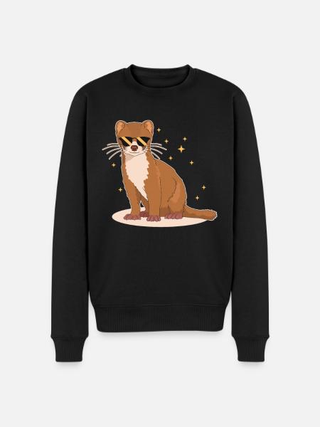 Weasel Mouse Weasel Hermännchen Gift - Men's Premium Organic Jumper - black