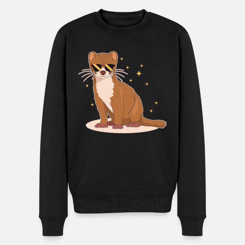 Weasel Mouse Weasel Hermännchen Gift - Men's Premium Organic Jumper - black