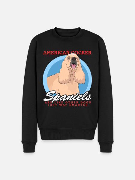 American Cocker Spaniel Gift - Men's Premium Organic Jumper - black