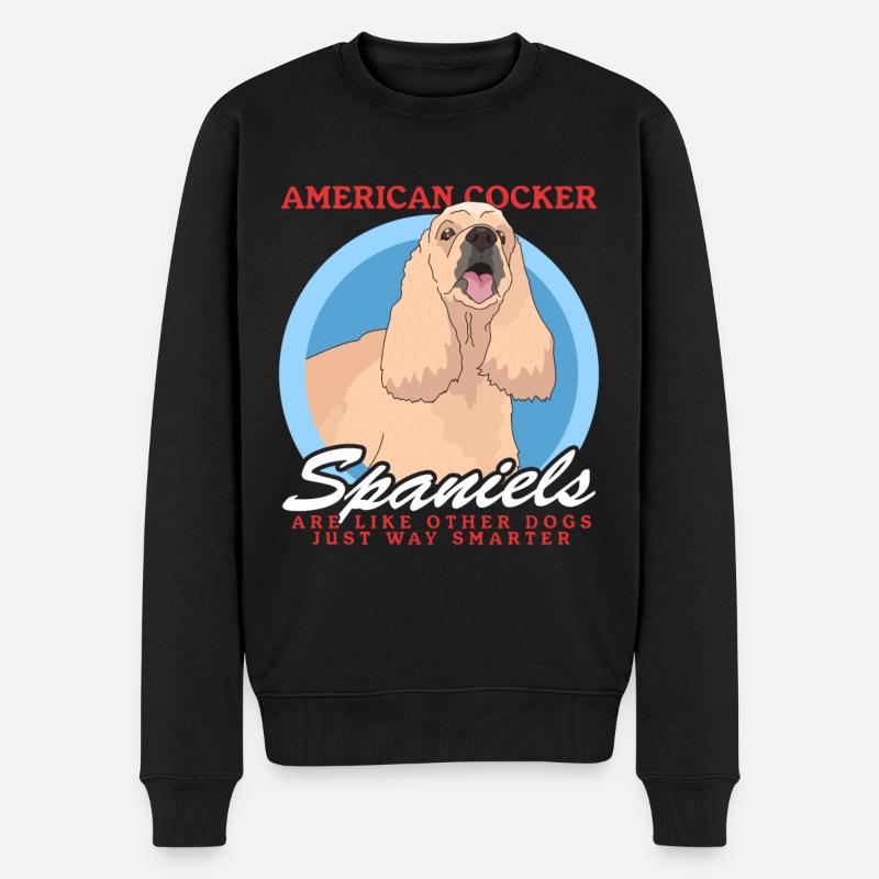 Cadeau Cocker Spaniel Américain - Pull Premium bio Homme - noir