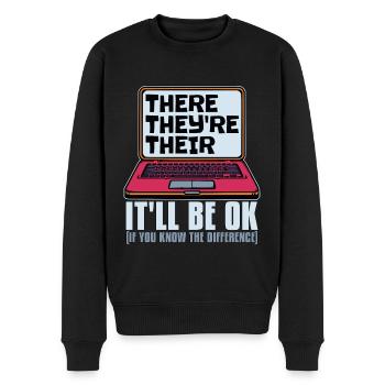 Book Editor There They're Their English Teacher - Männer Premium Bio Pullover - Schwarz - Vorne - Nico (187cm)