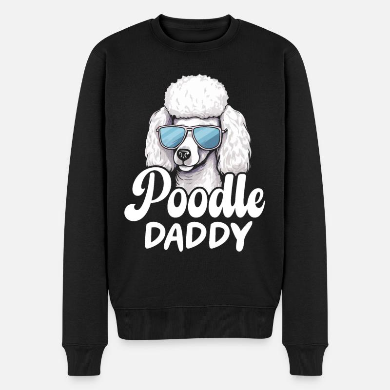 Poodle Daddy - Männer Premium Bio Pullover - Schwarz