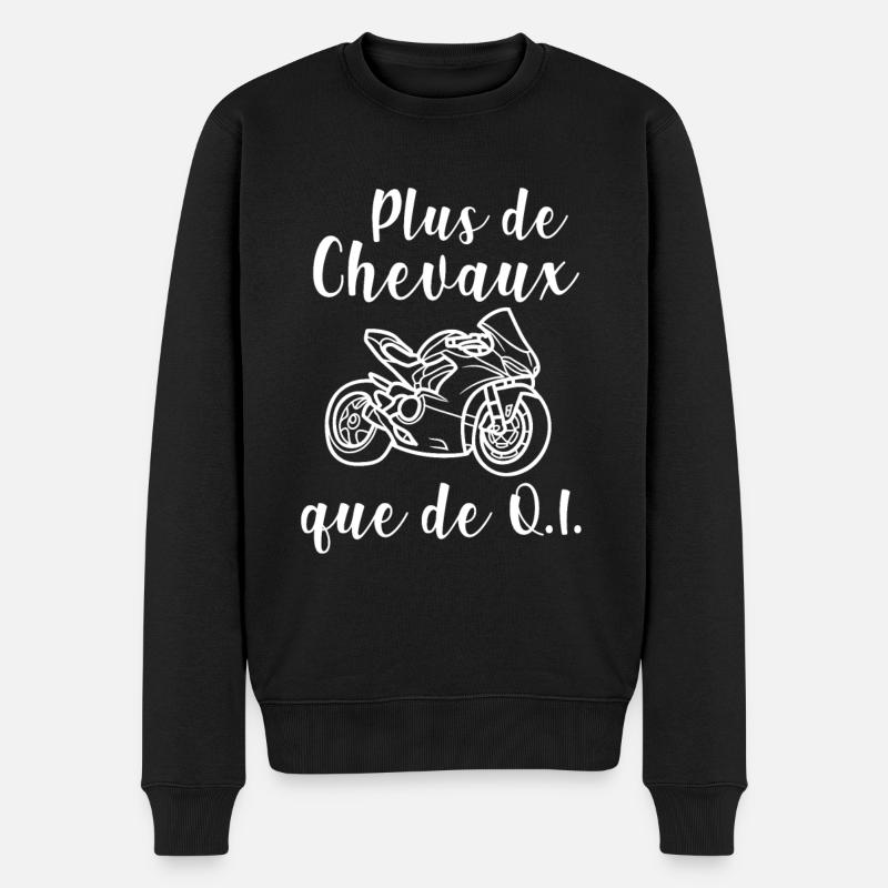 Plus de Chevaux que de QI - Pull Premium bio Homme - noir