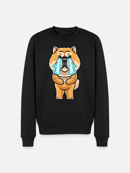 Chow-chow-hund-emoticon - Männer Premium Bio Pullover - Schwarz