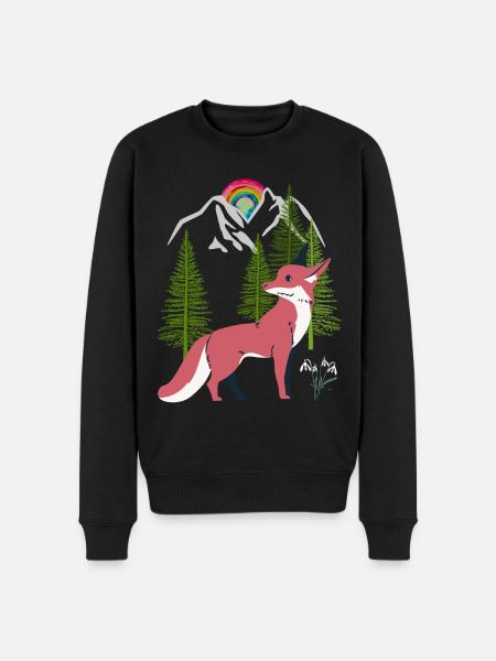 Fox Foxes Nature Fairy Tale - Men's Premium Organic Jumper - black