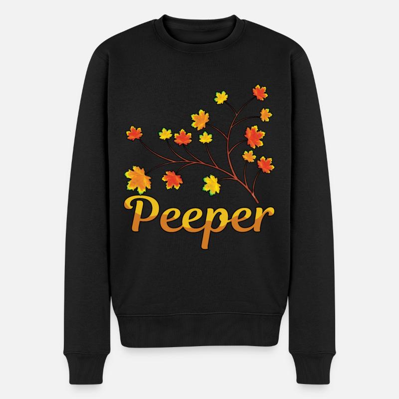 Peeper Feuillage Feuille Drôle - Pull Premium bio Homme - noir