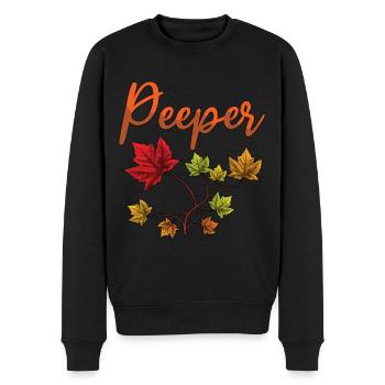 Peeper Laub Blatt Peeping - Männer Premium Bio Pullover - Schwarz - Vorne - Nico (187cm)