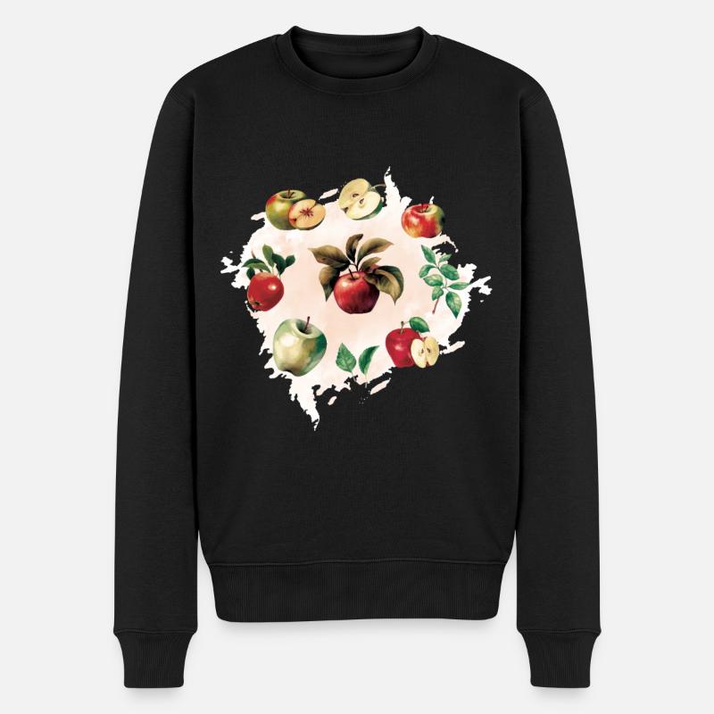 Différentes variétés de pommes Pomme réaliste - Pull Premium bio Homme - noir