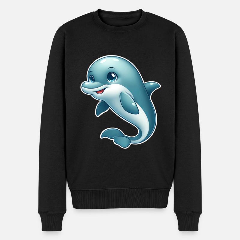 Delfin - Männer Premium Bio Pullover - Schwarz