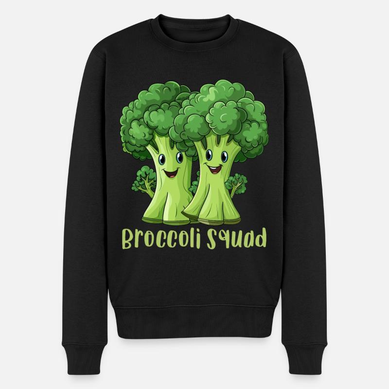 Broccoli Squad - Männer Premium Bio Pullover - Schwarz