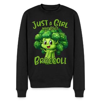 Juste une fille qui aime le brocoli - Pull Premium bio Homme - noir - Devant - Nico (187cm)
