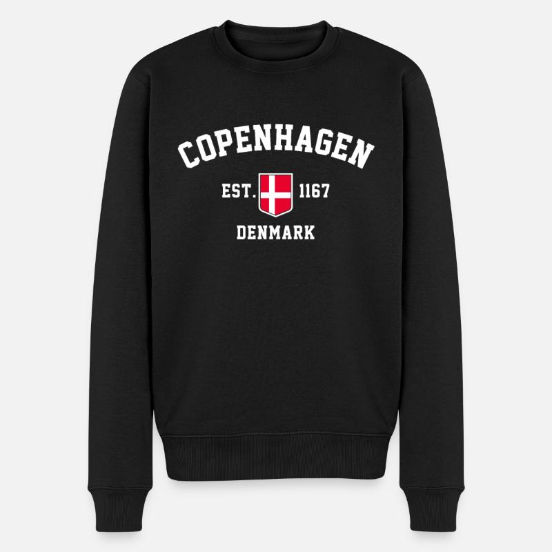 Copenhagen Denmark - Männer Premium Bio Pullover - Schwarz
