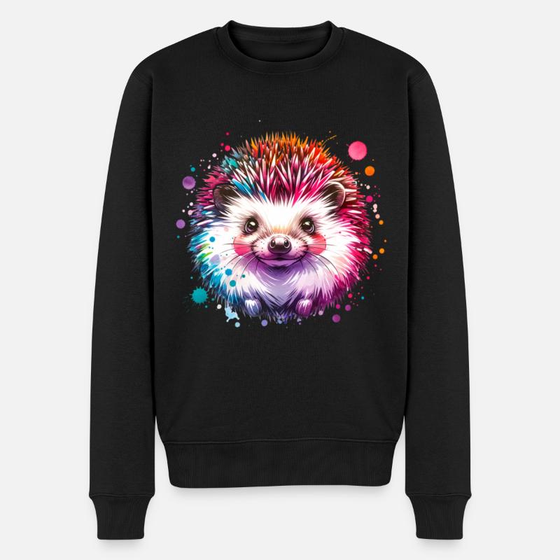 Igel - Männer Premium Bio Pullover - Schwarz