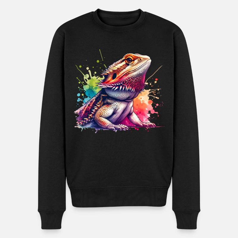 Bartagame Bartagamen Bearded Dragon - Männer Premium Bio Pullover - Schwarz