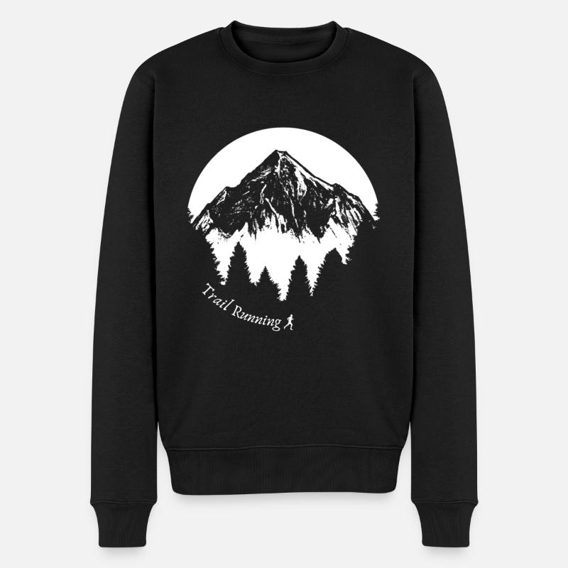 Trail Running Trail Run Traillauf Laufsport - Männer Premium Bio Pullover - Schwarz