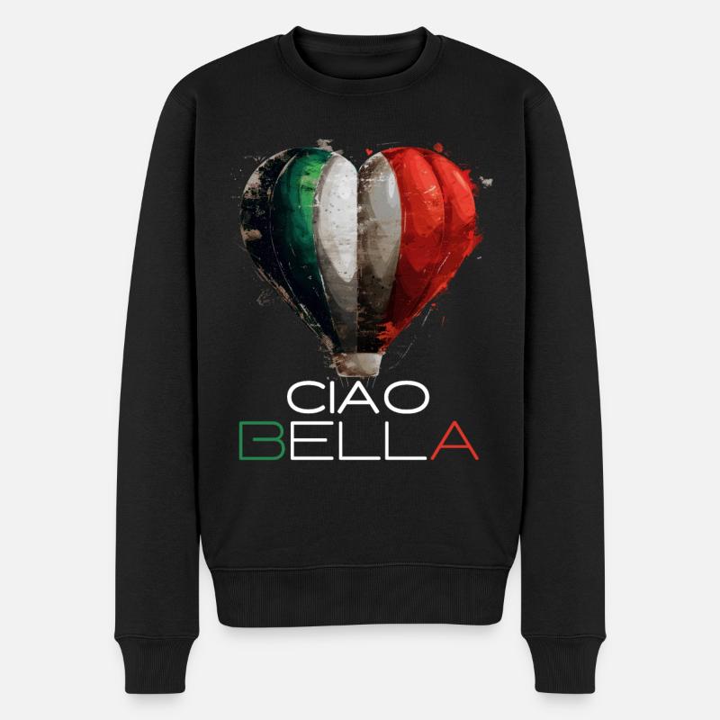 Ciao Bella - Männer Premium Bio Pullover - Schwarz