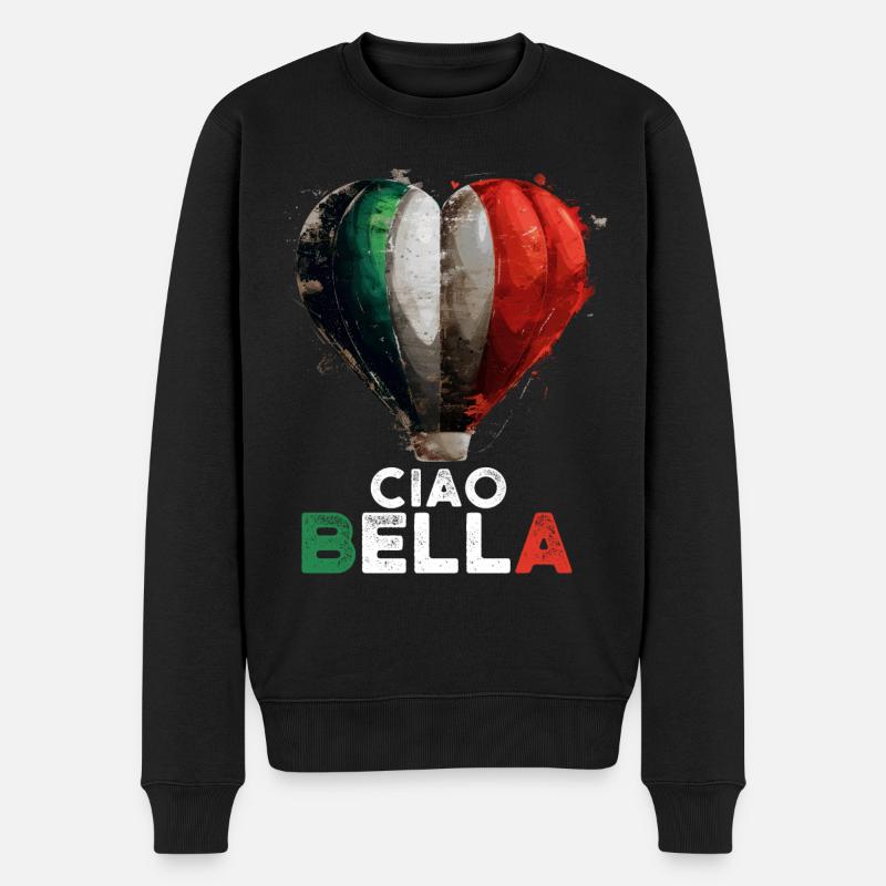 Ciao Bella - Männer Premium Bio Pullover - Schwarz