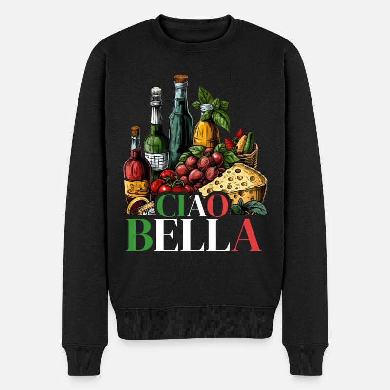 Ciao Bella - Männer Premium Bio Pullover - Schwarz