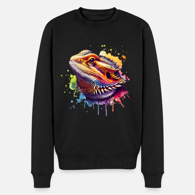 Bartagame Bartagamen Bearded Dragon - Männer Premium Bio Pullover - Schwarz