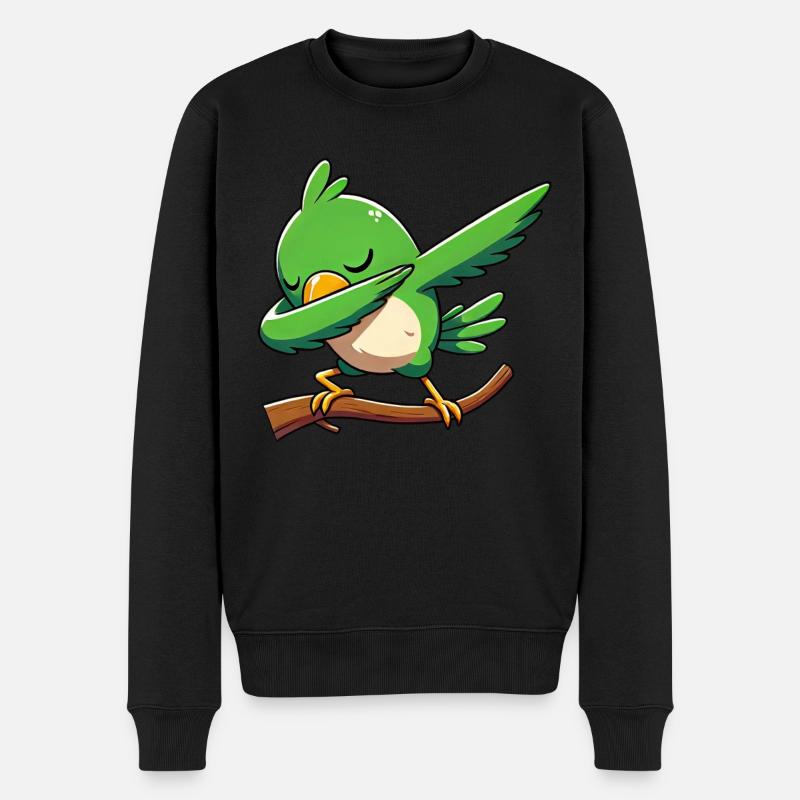 Tupfendes Papageientier. Lustige - Männer Premium Bio Pullover - Schwarz