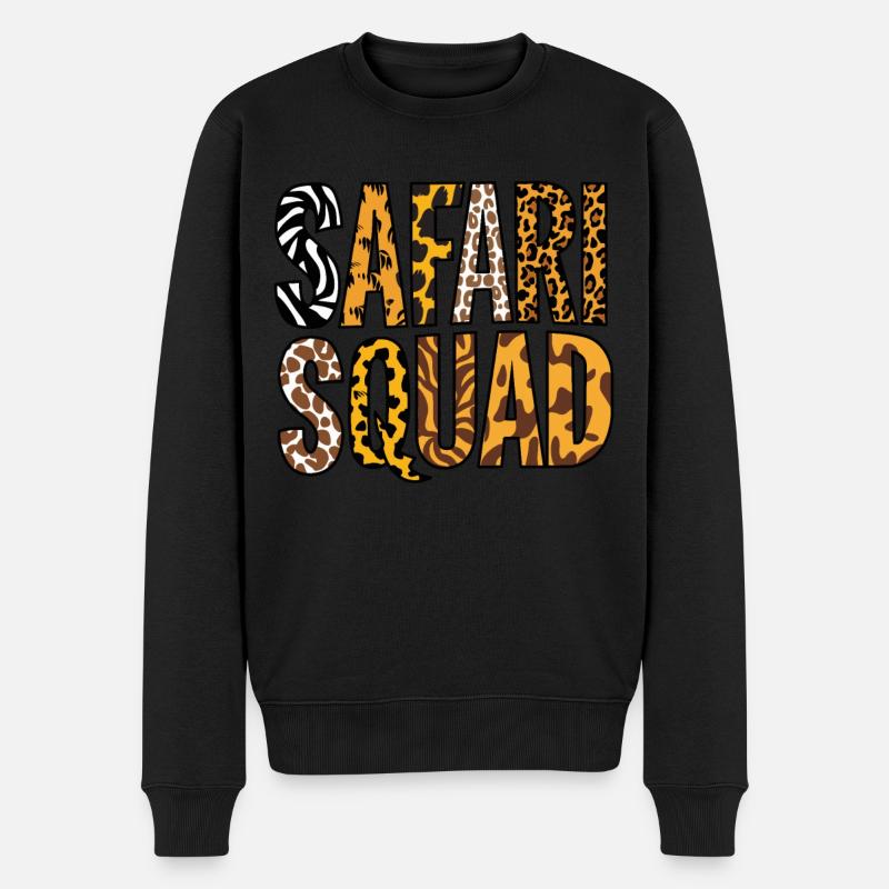 Safari Squad Motifs d’animaux aventureux - Pull Premium bio Homme - noir