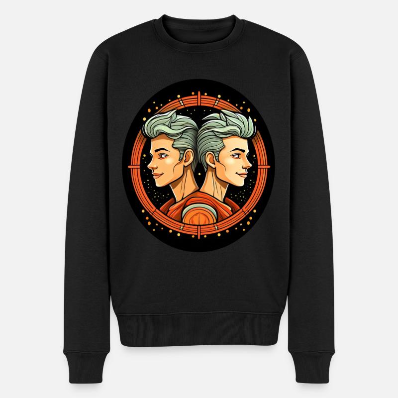 Signe du zodiaque Gémeaux - Pull Premium bio Homme - noir
