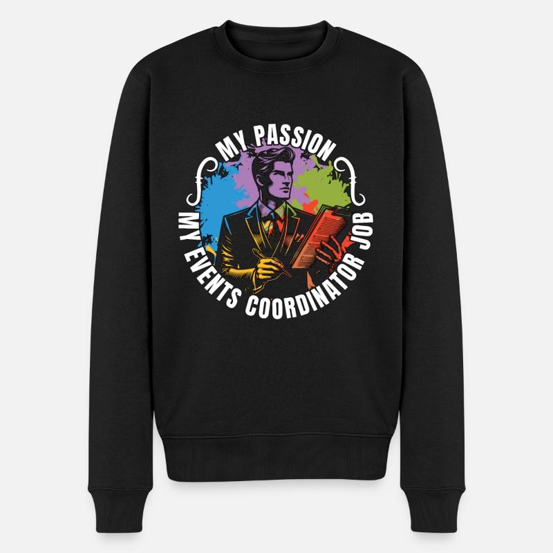 Eventkoordinator Min passion Min eventarrangør - Økologisk premium-sweatshirt til mænd - sort