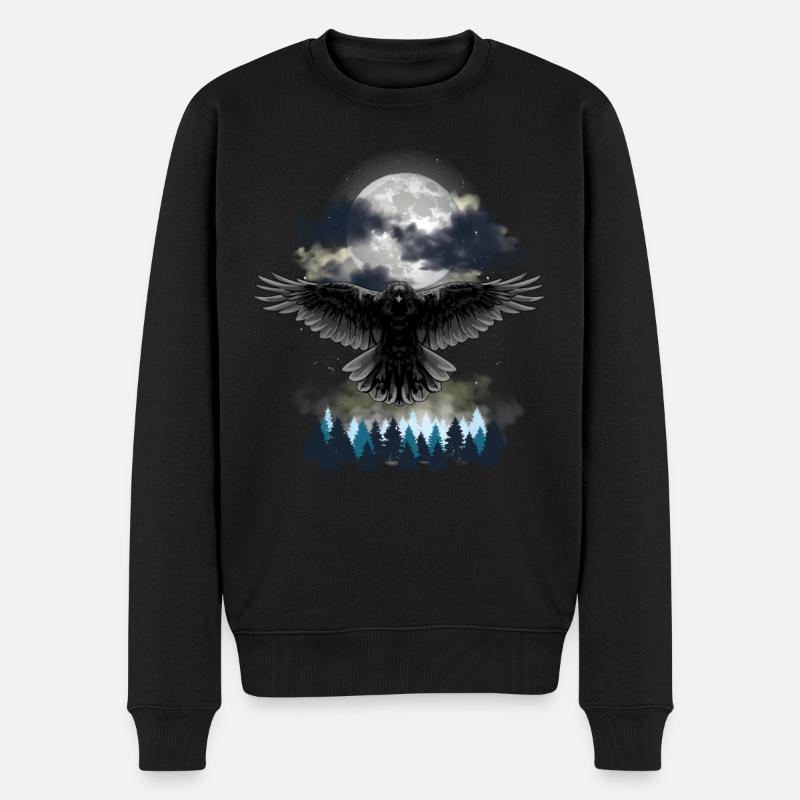 Halloween Rabe Krähe - Männer Premium Bio Pullover - Schwarz