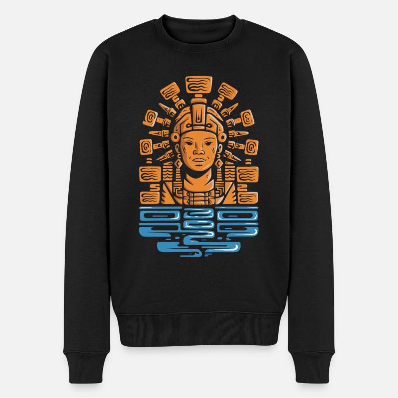 Dieu aztèque mythologie aztèque Chalchiuhtotolin - Pull Premium bio Homme - noir