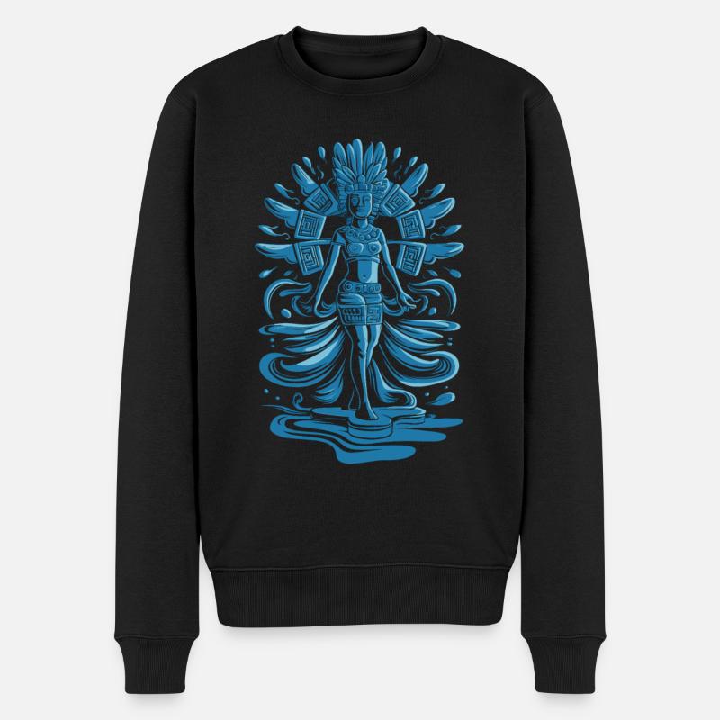Dieu aztèque mythologie aztèque Chalchiuhtotolin - Pull Premium bio Homme - noir