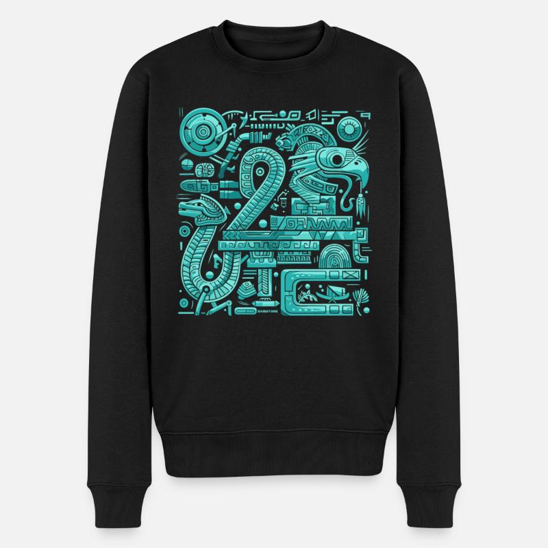 Dieu aztèque Mythologie ancienne Quetzalcoatl - Pull Premium bio Homme - noir