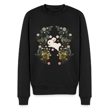 Hase Hasen Kaninchen Kinder Baby Osterhase - Männer Premium Bio Pullover - Schwarz - Vorne - Nico (187cm)