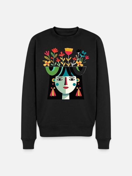 Aztec goddess Xochiquetzal Ancient mythology - Men's Premium Organic Jumper - black