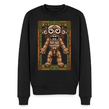 Aztekischer Gott Alte Mythologie Xipe Totec - Männer Premium Bio Pullover - Schwarz - Vorne - Nico (187cm)