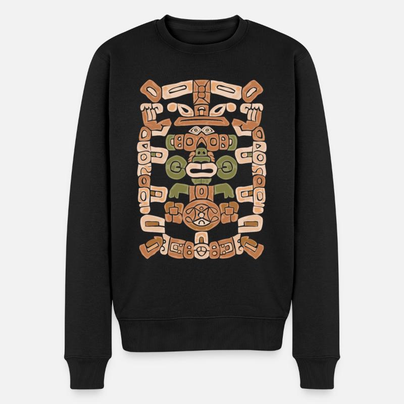 Divinité aztèque Tonatiuh Mythologie ancienne - Pull Premium bio Homme - noir
